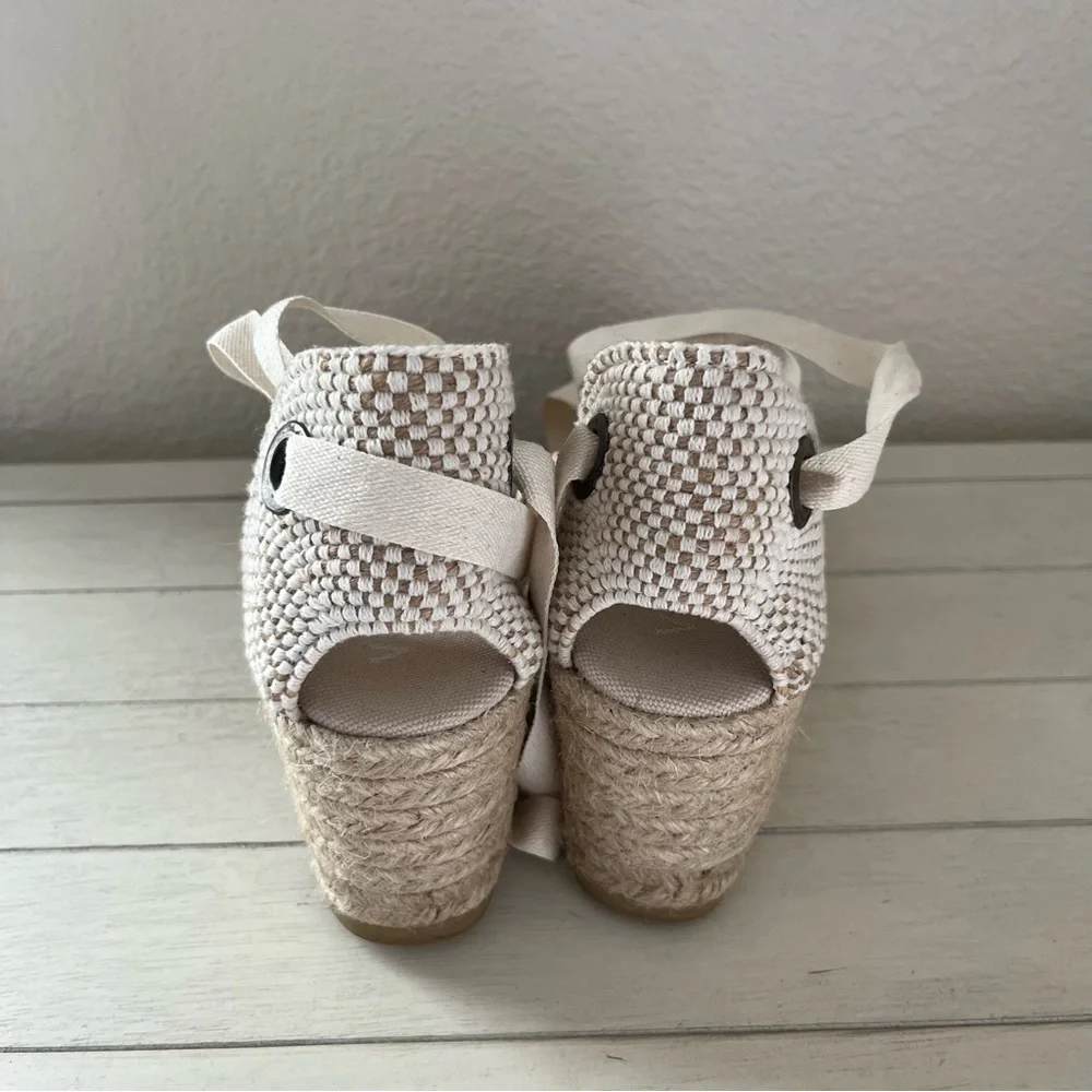 Viscata Barcelona Escala Canvas Espadrille Wedges Shoes Size 37 - Picture 6 of 11